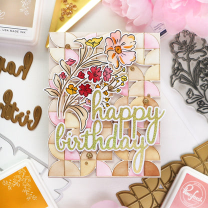SET DEAL: Pinkfresh Studio - Phrase Builder: Happy Hot Foil Plate + Die Set