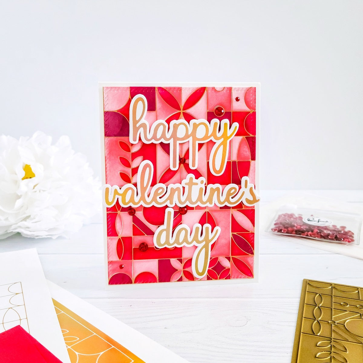 SET DEAL: Pinkfresh Studio - Phrase Builder: Happy Hot Foil Plate + Die Set