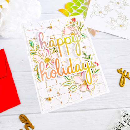 SET DEAL: Pinkfresh Studio - Phrase Builder: Happy Hot Foil Plate + Die Set