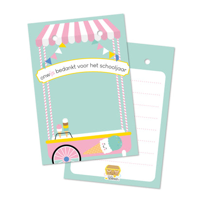 Studio Schatkist - Acrylic (Key)Charm With Card Onwijs Bedankt Voor Het Schooljaar (NL)
