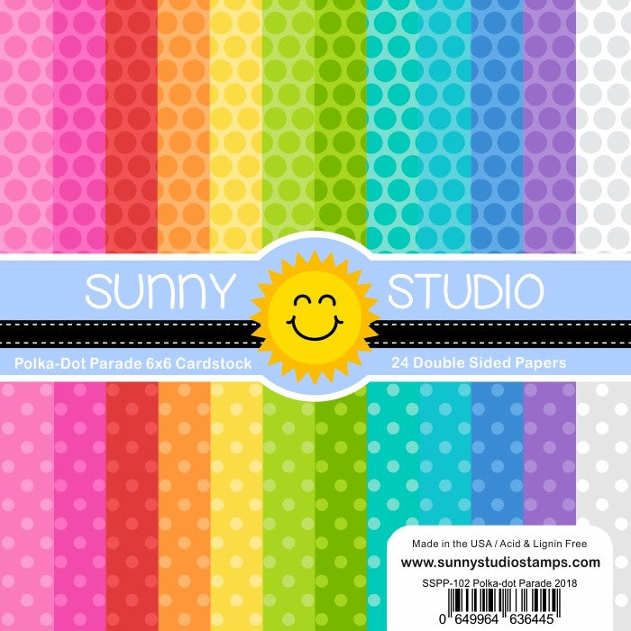 Sunny Studio - Polka-Dot Parade Paper Pad 6x6"
