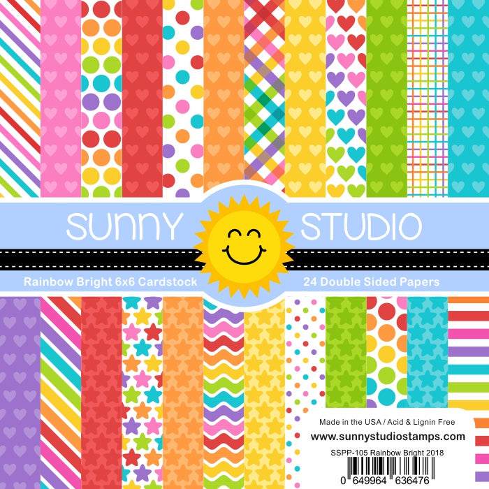 Sunny Studio - Rainbow Bright Paper Pad 6x6"