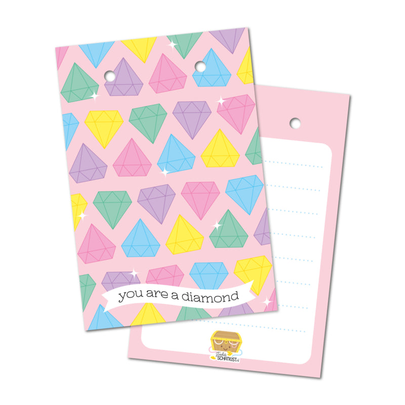 Studio Schatkist - Acrylic (Key) Charm With Card You Are a Diamond