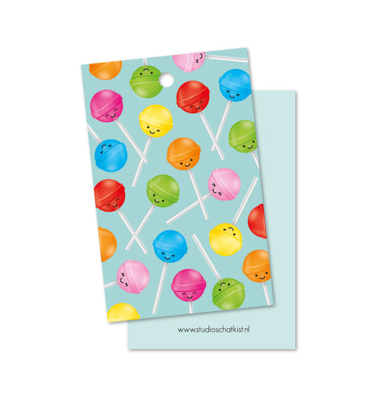 Studio Schatkist - Gift Tag Lillipop Pattern Mint
