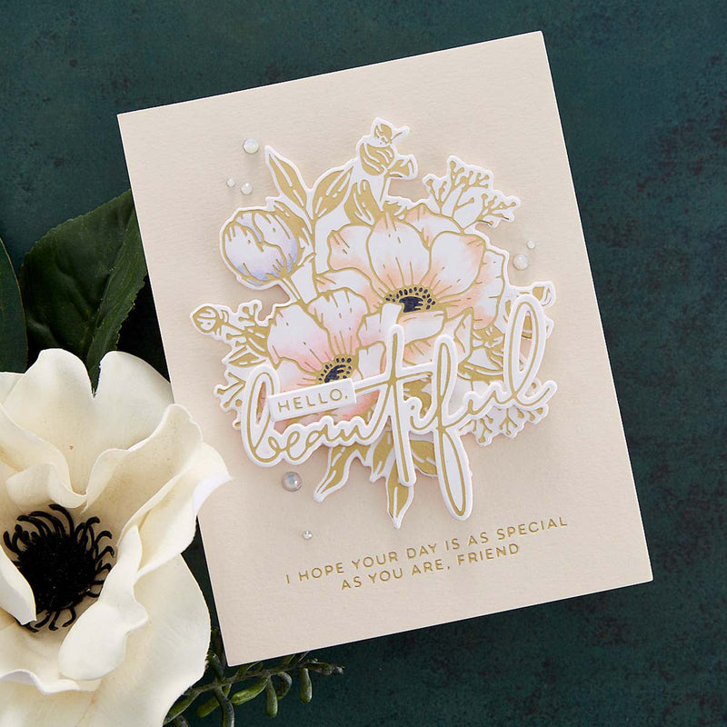 Spellbinders - Hello, Friend Sentiments Glimmer Hot Foil Plate