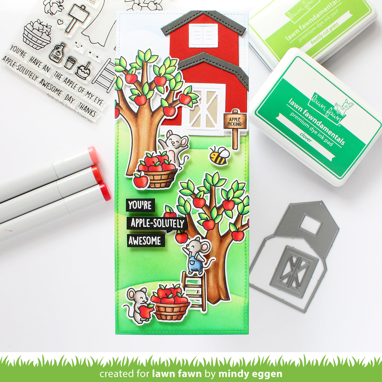 Lawn Fawn - Apple-Solutely Awesome