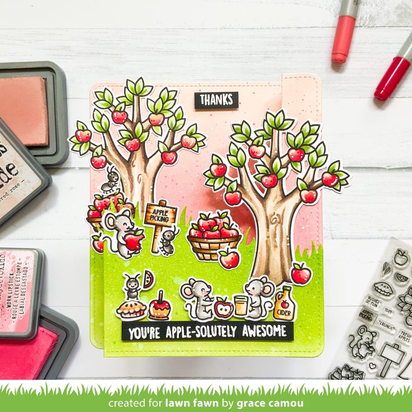 Lawn Fawn - Apple-Solutely Awesome