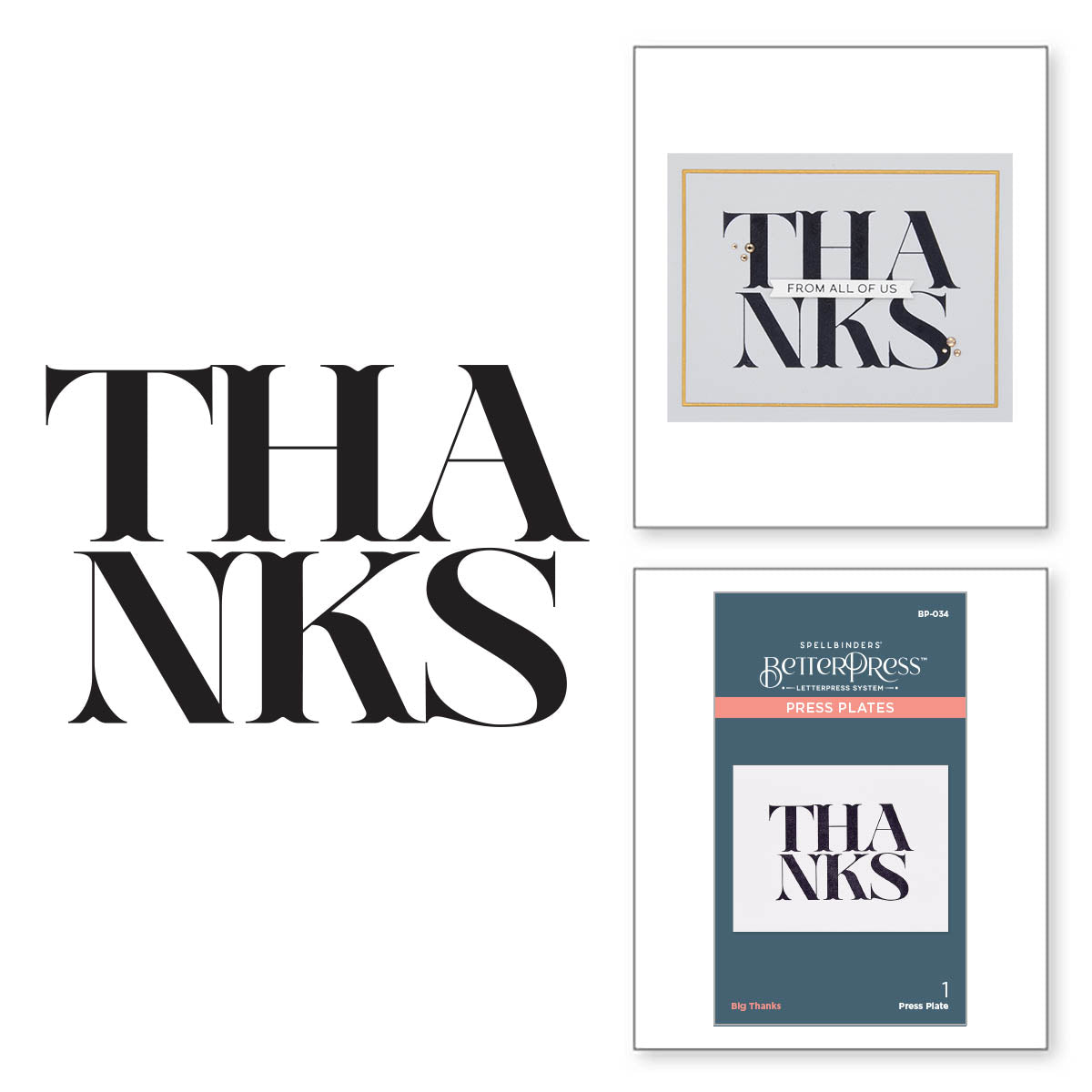 Spellbinders - BetterPress Big Thanks Press Plate