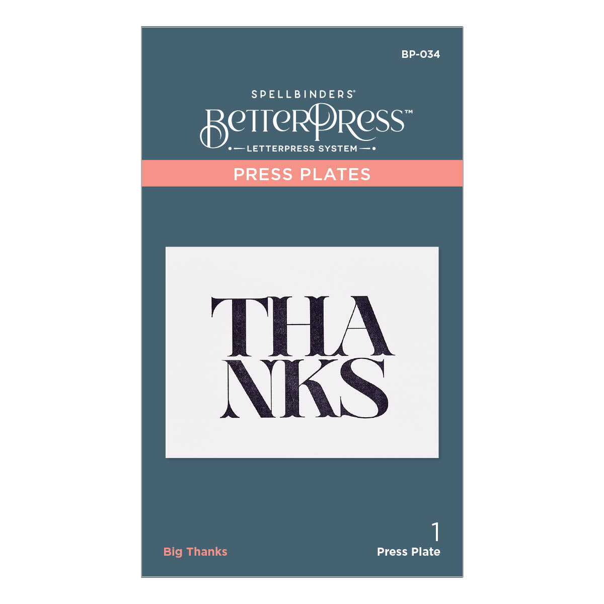 Spellbinders - BetterPress Big Thanks Press Plate