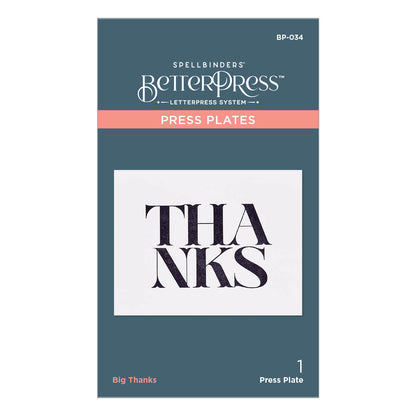 Spellbinders - BetterPress Big Thanks Press Plate