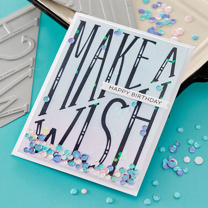 Spellbinders - BetterPress Diagonal Make A Wish Press Plate