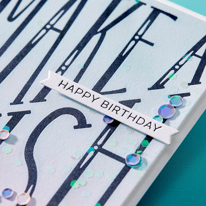 Spellbinders - BetterPress Diagonal Make A Wish Press Plate