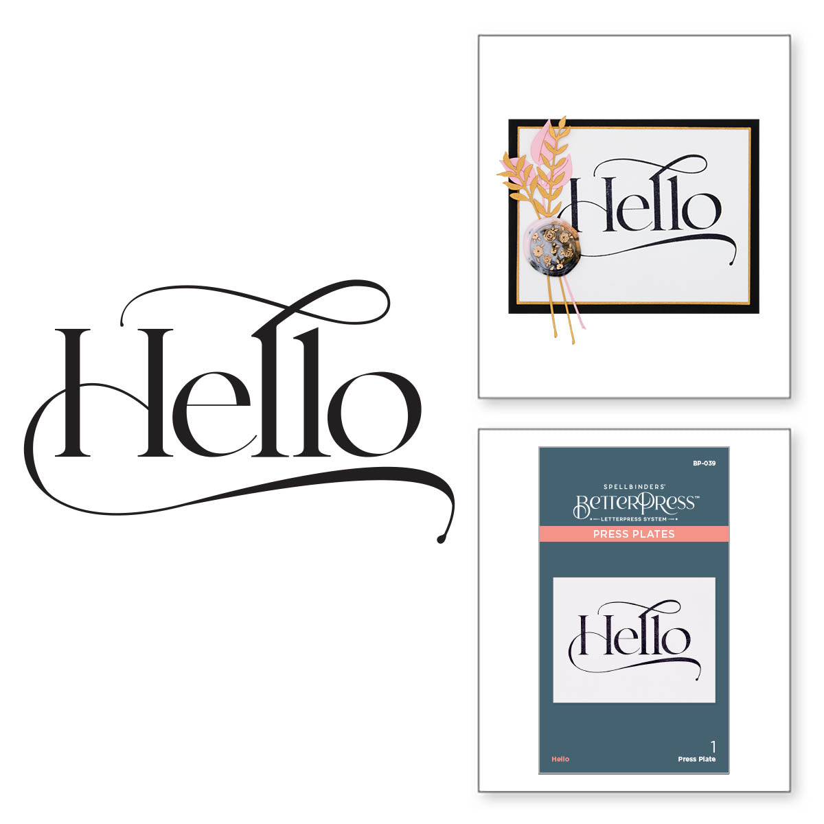 Spellbinders - BetterPress Hello Press Plate