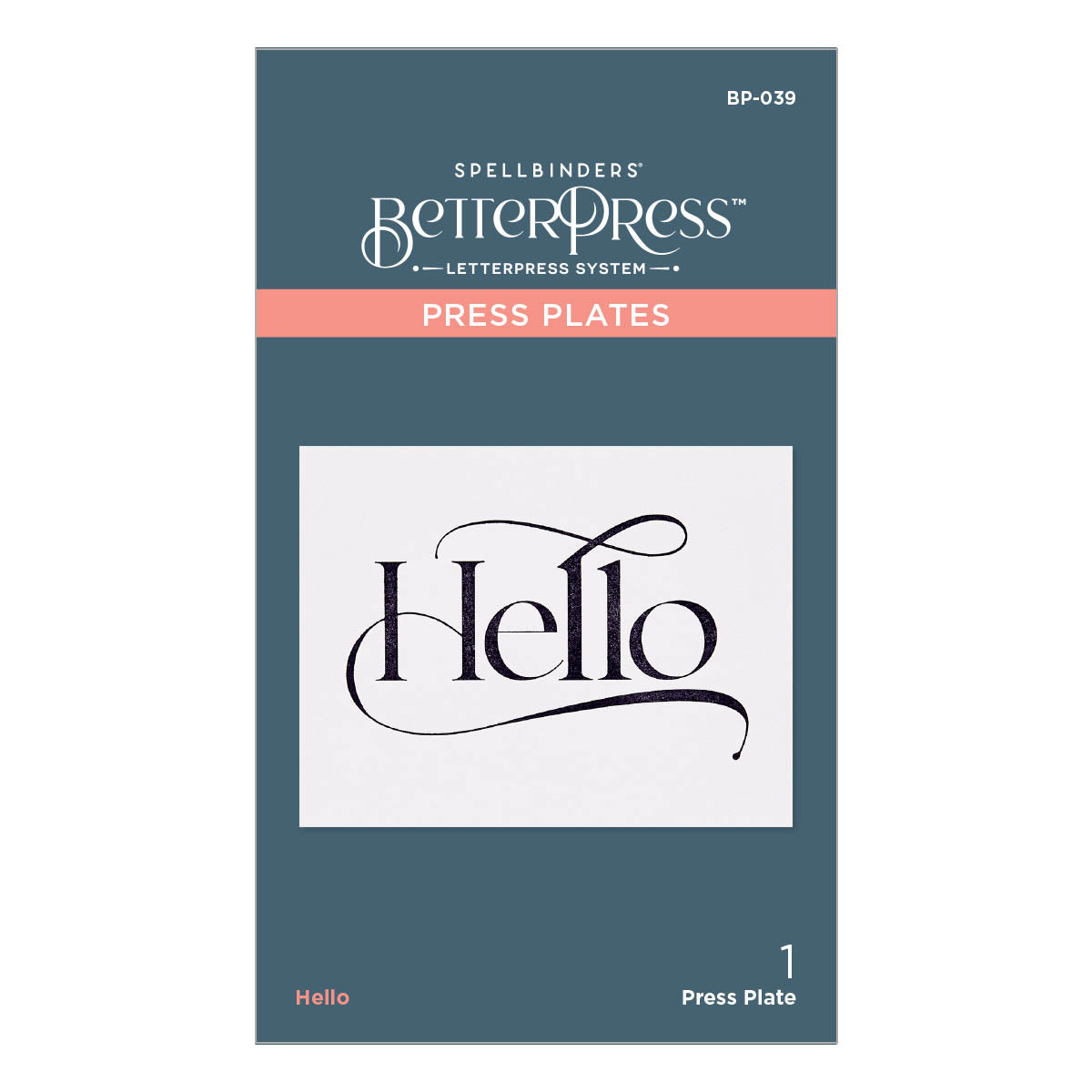 Spellbinders - BetterPress Hello Press Plate