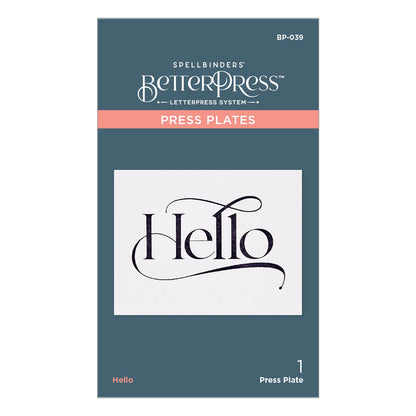 Spellbinders - BetterPress Hello Press Plate