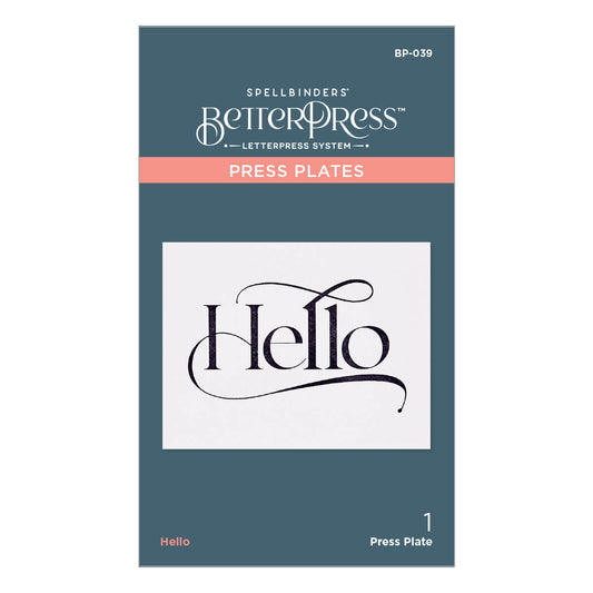 Spellbinders - BetterPress Hello Press Plate