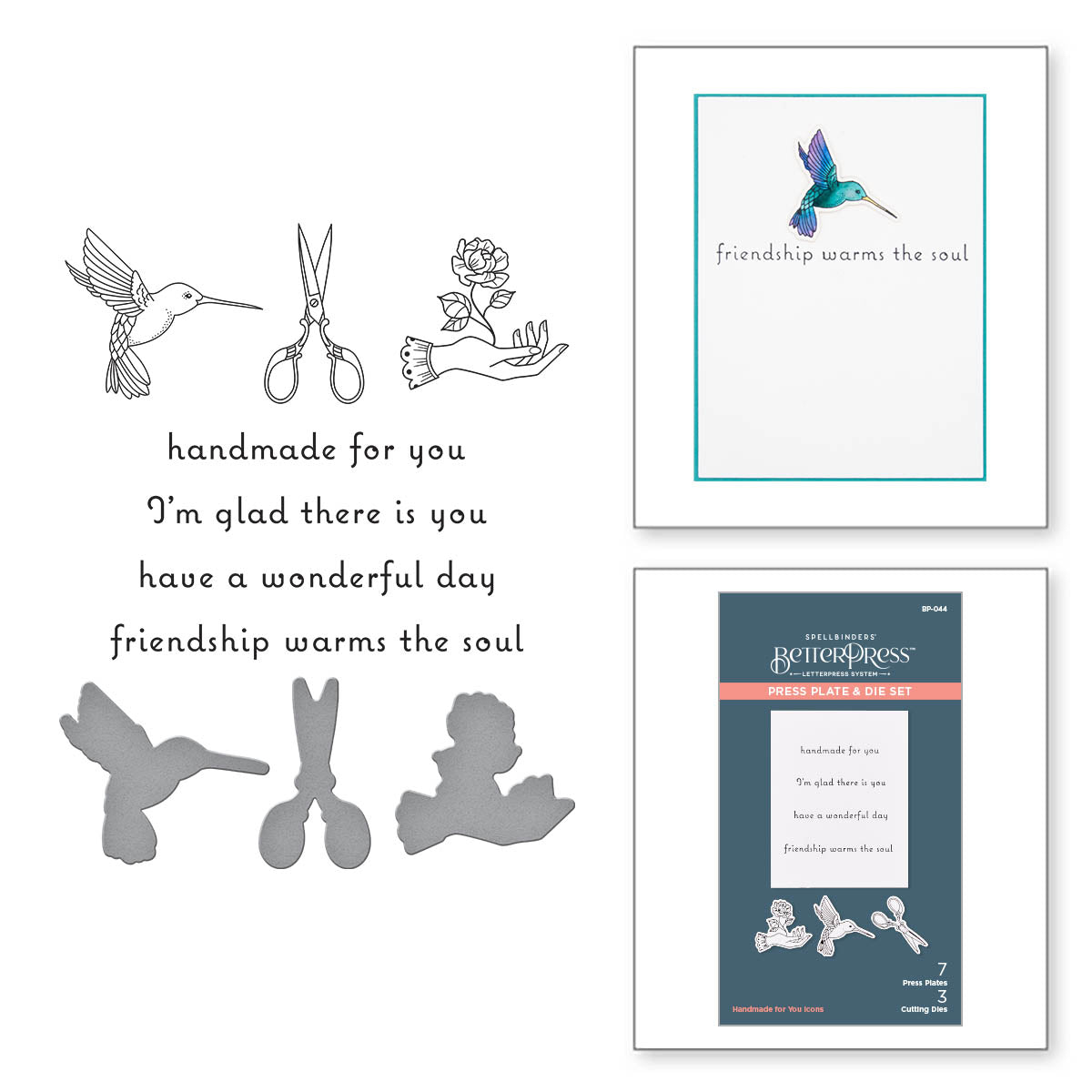 Spellbinders - BetterPress Handmade For You Icons Press Plate & Die