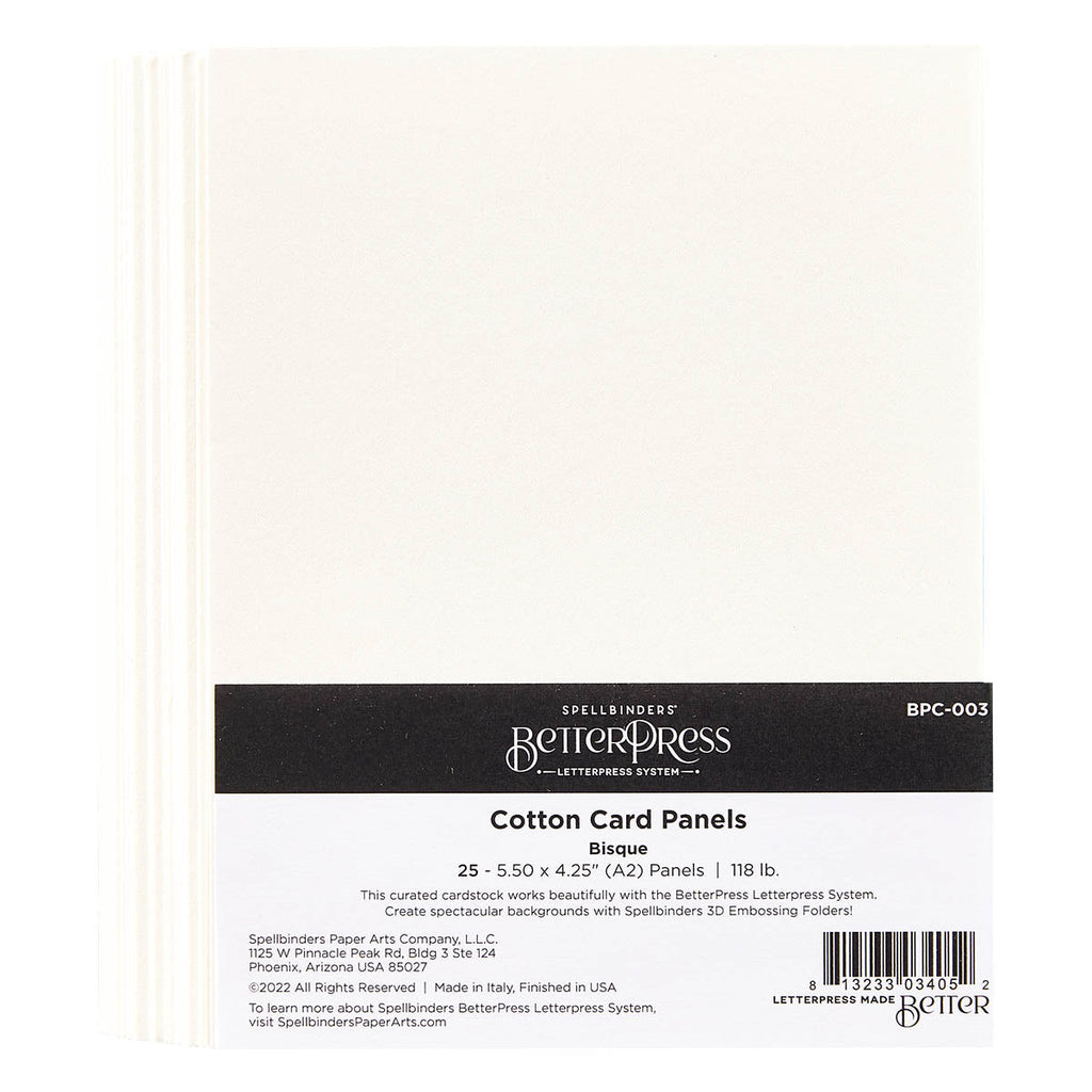 Spellbinders - BetterPress Bisque A2 Cotton Card Panels (25 Pack)