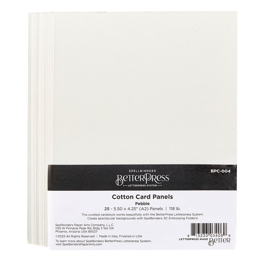 Spellbinders - BetterPress Pebble A2 Cotton Card Panels (25 Pack)