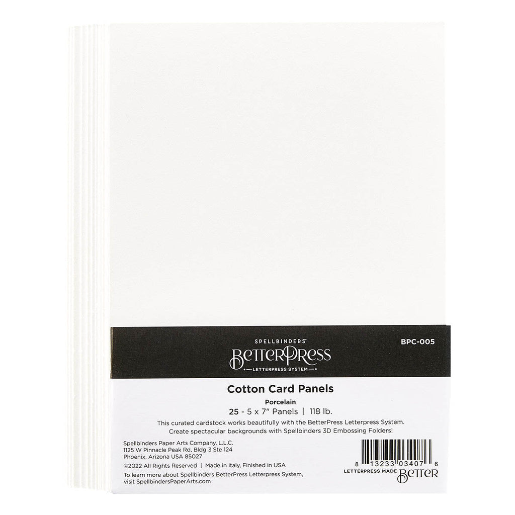 Spellbinders - Betterpress Porcelain Cotton Card Panels A7 (25 Pack)