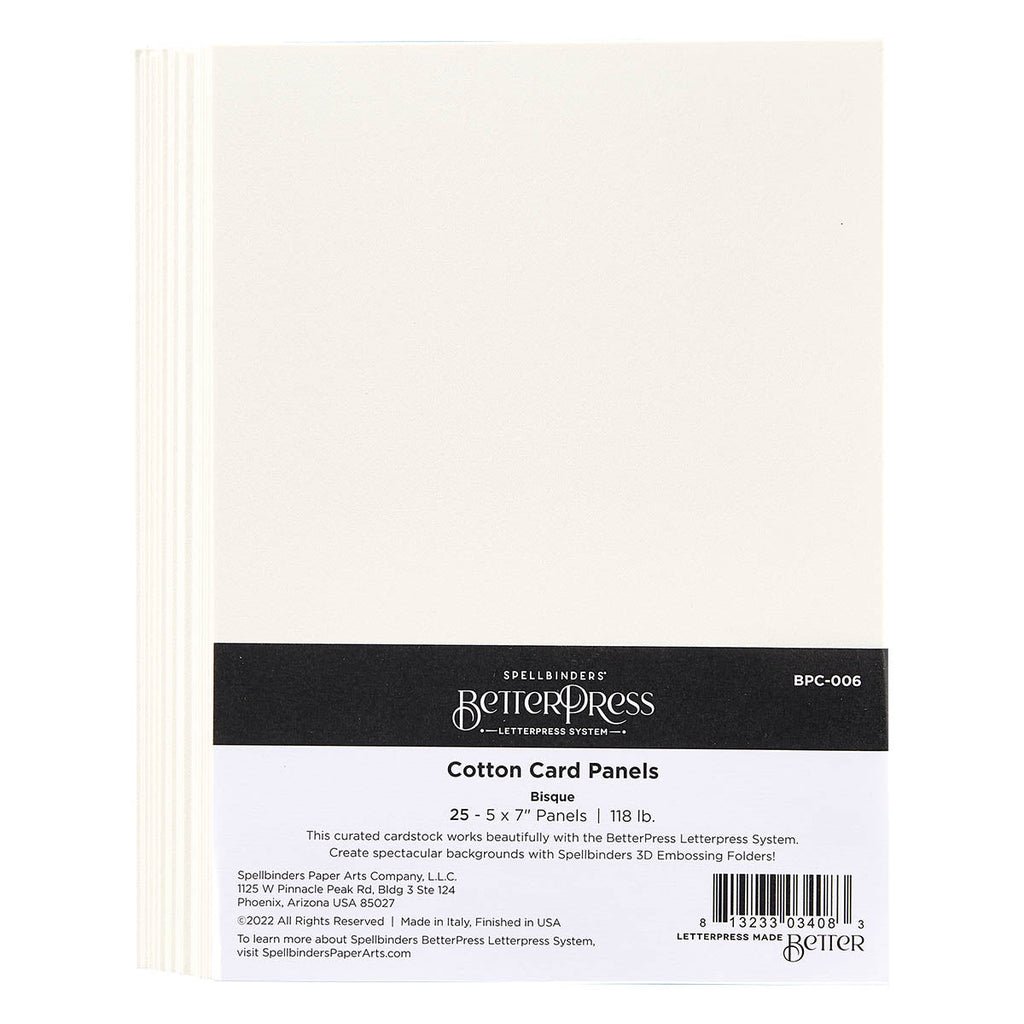 Spellbinders - BetterPress Bisque A7 Cotton Card Panels (25 Pack)
