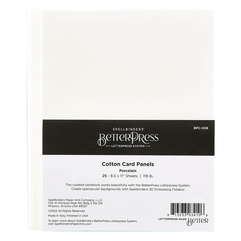 Spellbinders - BetterPress Porcelain Betterpress Cotton 8-1/2 X 11" Sheets (25 Pack)