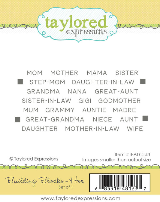 Taylored Expressions - Building Blocks - Her