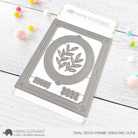 Mama Elephant - Oval Deco Frame - Creative Cuts