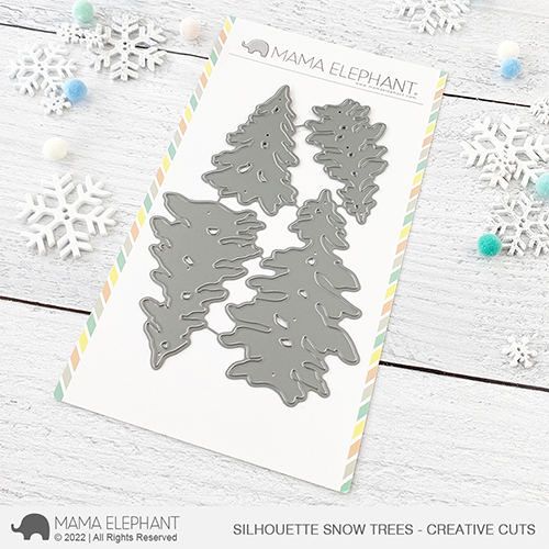 Mama Elephant - Silhouette Snow Trees - Creative Cuts