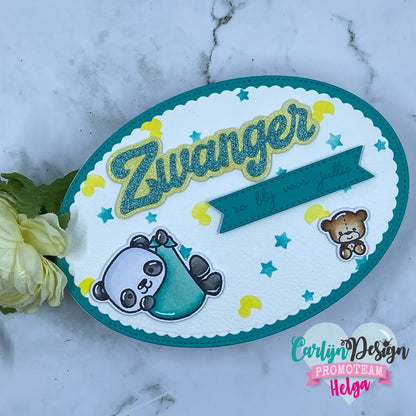 SET DEAL: Jocelijne Design - Baby Panda Clear Stamps + Metal Dies