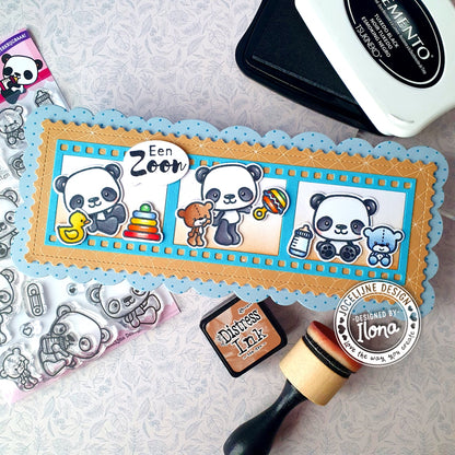 SET DEAL: Jocelijne Design - Baby Panda Clear Stamps + Metal Dies