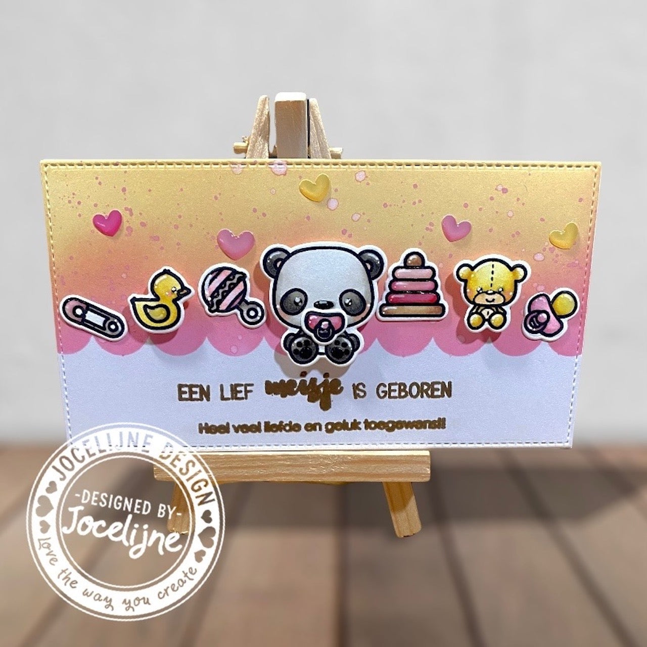 SET DEAL: Jocelijne Design - Baby Panda Clear Stamps + Metal Dies