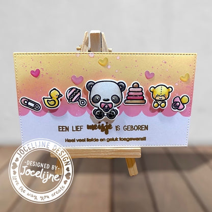 SET DEAL: Jocelijne Design - Baby Panda Clear Stamps + Metal Dies