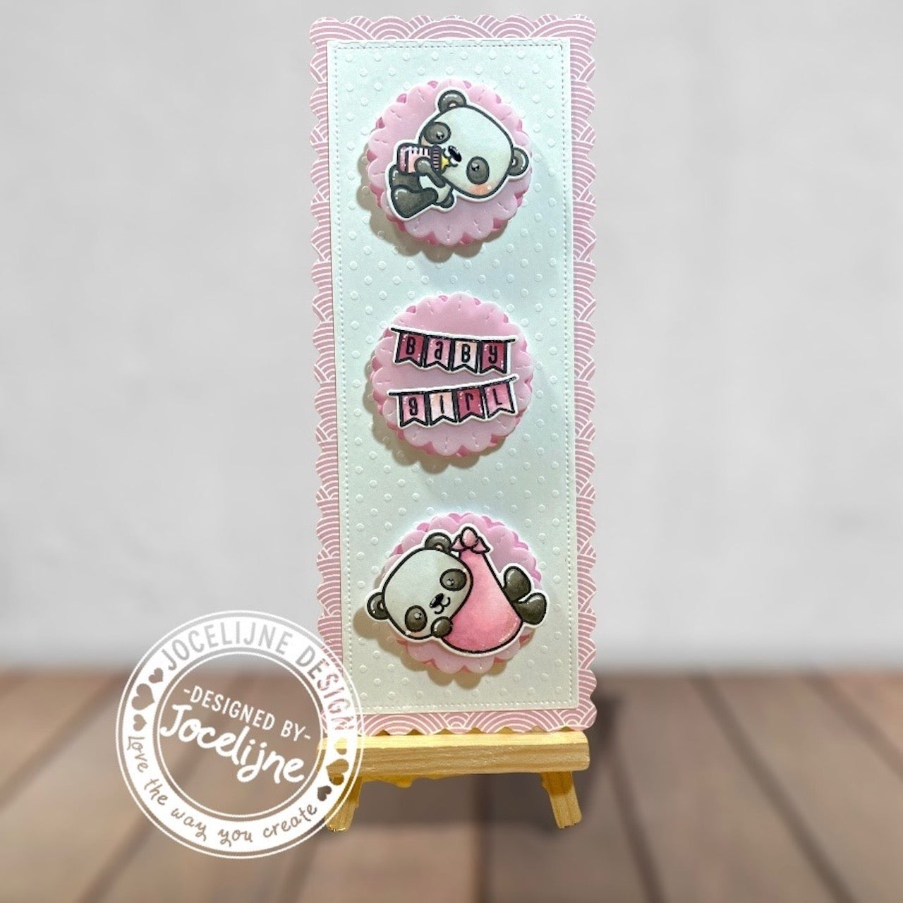 SET DEAL: Jocelijne Design - Baby Panda Clear Stamps + Metal Dies