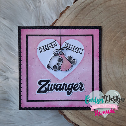 SET DEAL: Jocelijne Design - Baby Panda Clear Stamps + Metal Dies