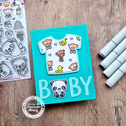 SET DEAL: Jocelijne Design - Baby Panda Clear Stamps + Metal Dies