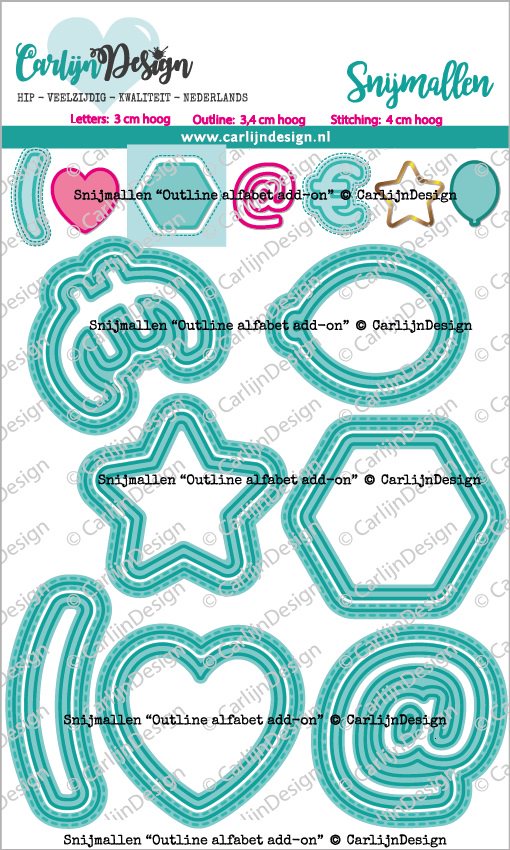 CarlijnDesign - Outline Alphabet Add-On Metal Dies
