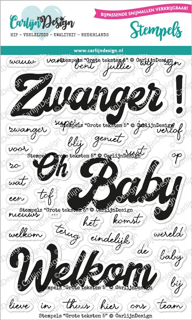 CarlijnDesign - Big Words 5 Zwanger, Baby & Welkom (NL)
