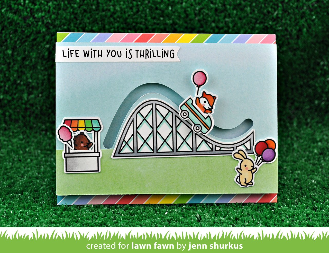 Lawn Fawn - Coaster Critters Slide On Over Add-On