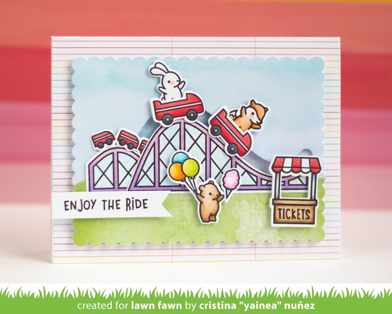 Lawn Fawn - Coaster Critters Slide On Over Add-On