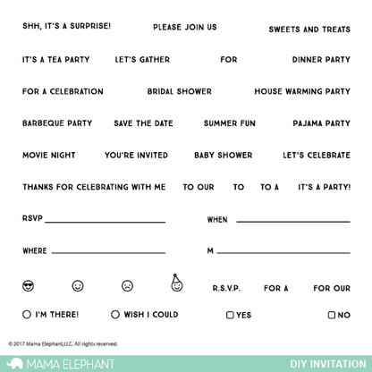 Mama Elephant - Diy Invitation