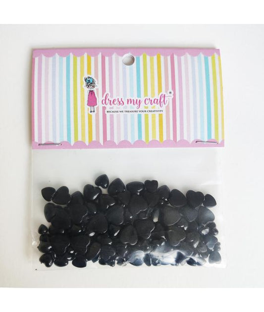 Dress My Craft - Droplets Black Heart Assorted (8gr)
