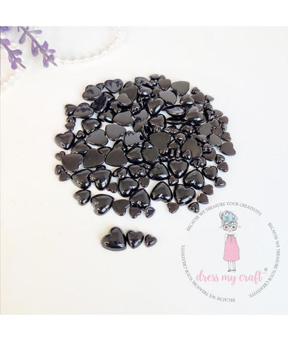 Dress My Craft - Droplets Black Heart Assorted (8gr)