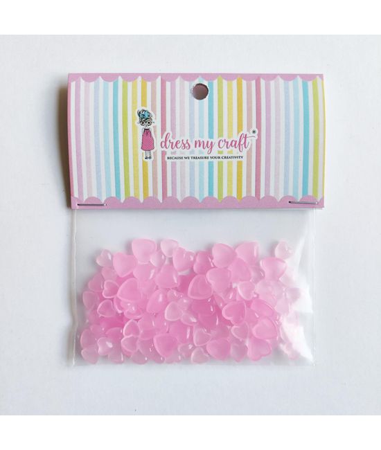 Dress My Craft - Droplets Heart Pastel Pink Assorted (8gr)