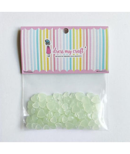 Dress My Craft - Droplets Heart Pastel Green Assorted (8gr)
