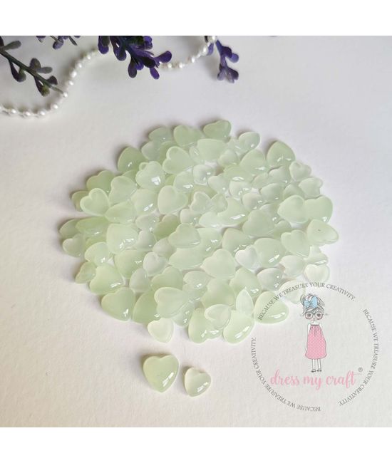 Dress My Craft - Droplets Heart Pastel Green Assorted (8gr)