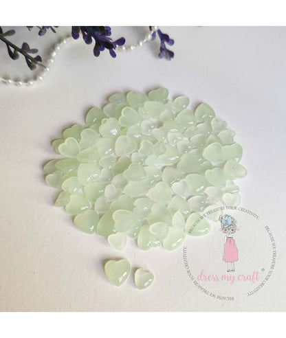 Dress My Craft - Droplets Heart Pastel Green Assorted (8gr)