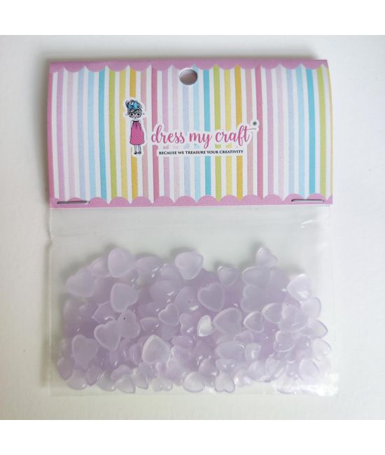 Dress My Craft - Droplets Heart Pastel Lilac Assorted (8gr)