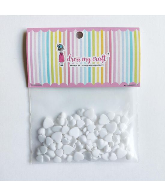 Dress My Craft - Droplets Heart Snow White Assorted (8gr)