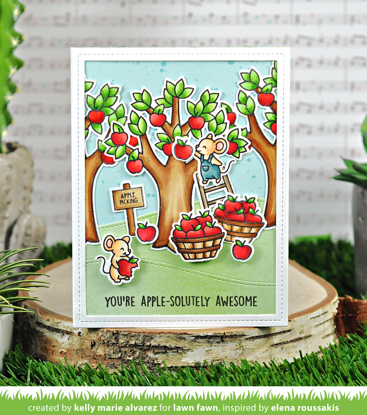 Lawn Fawn - Apple-Solutely Awesome
